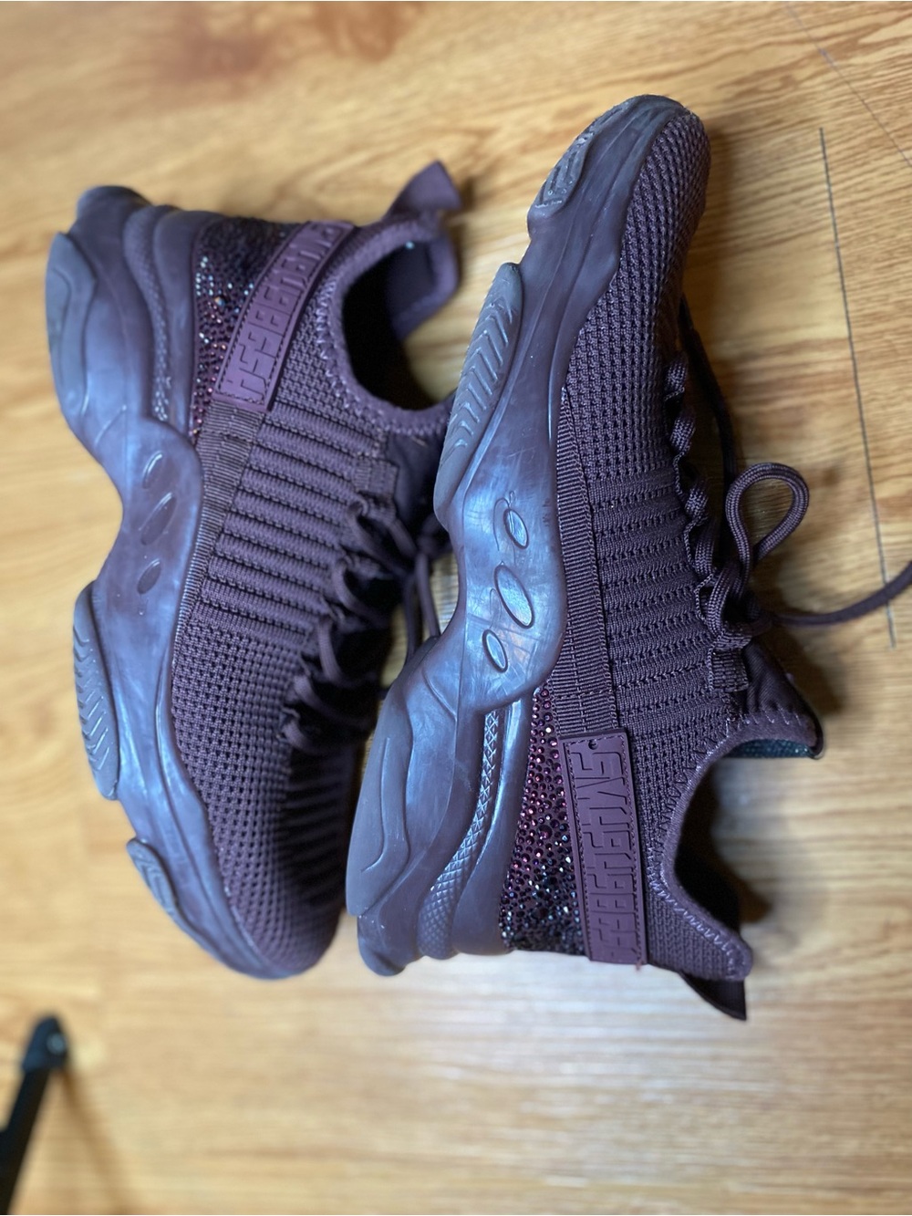 Steve Madden Plum Crystal-Embellished Fashion Sneakers - Picture 3 of 4